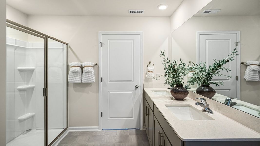 Furnished interior in a model home at The Estates at Edinborough in Gibsonville (Image 18).