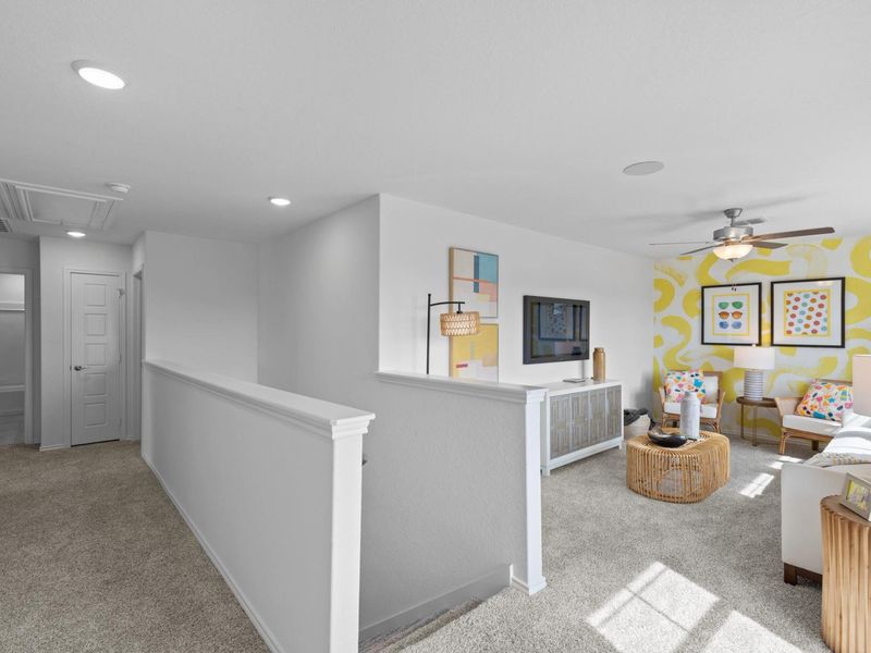 Furnished interior in a model home at Horizon Pointe in Converse (Image 17).