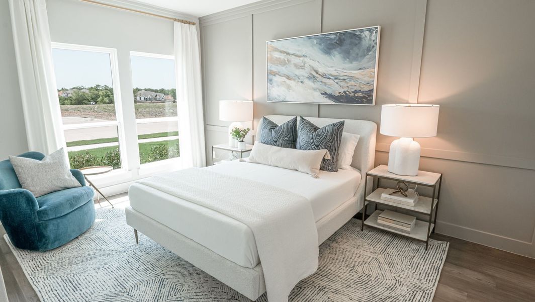 Furnished interior in a model home at Trails at Cottonwood Creek in Rowlett (Image 9). Furnished interior in a model home at Trails at Cottonwood Creek in Rowlett (Image 9).