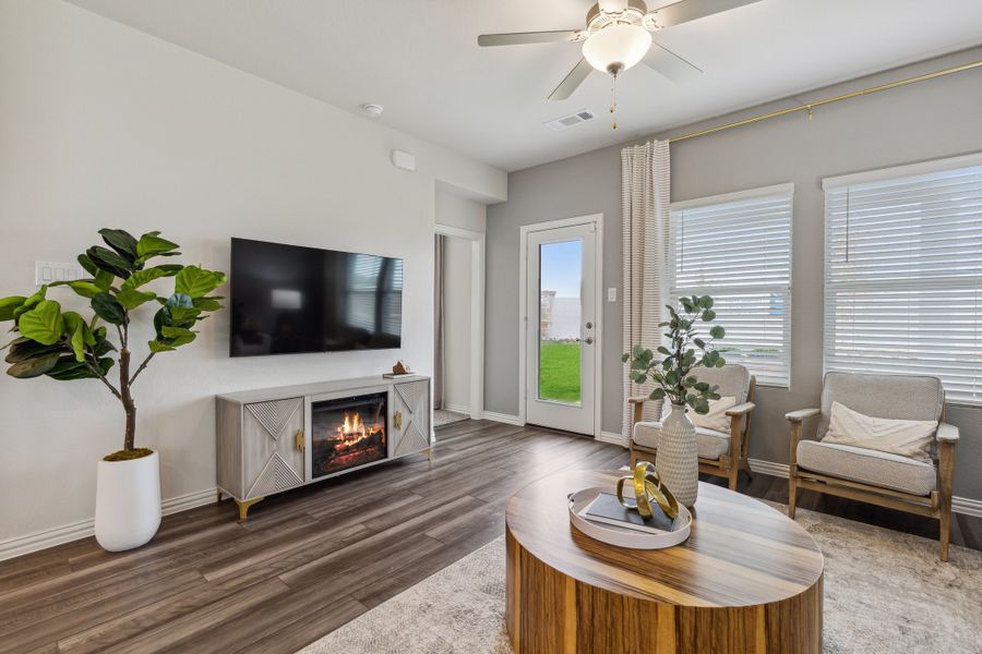 Furnished interior in a model home at Lakehaven - Spring Series in Farmersville (Image 10). Furnished interior in a model home at Lakehaven - Spring Series in Farmersville (Image 10).