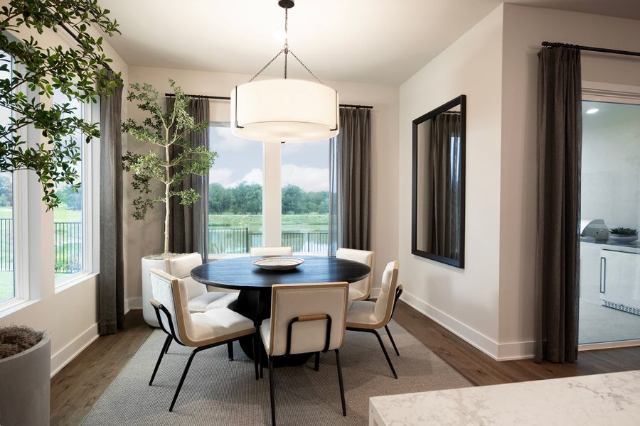 Furnished interior in a model home at Manors Collection - Freedom at Anthem in Kyle (Image 6).