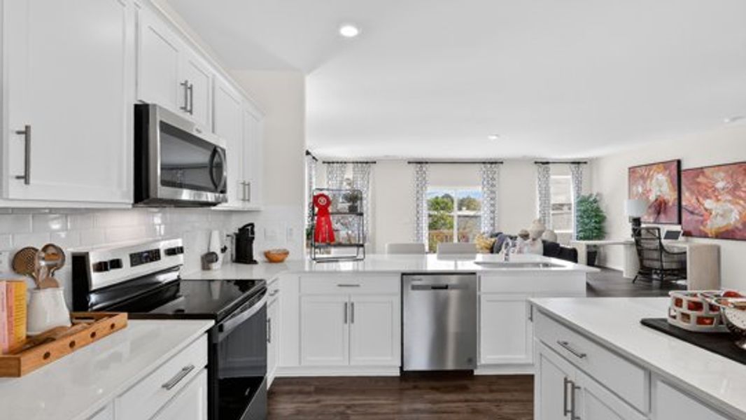 Furnished interior in a model home at The Townes at Madden West in Fuquay Varina (Image 38).