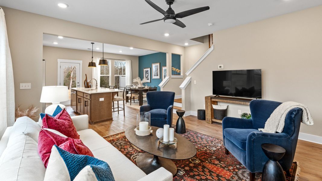 Furnished interior in a model home at Gresham Station in Simpsonville (Image 5).