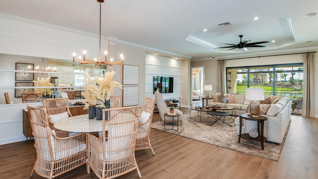 Furnished interior in a model home at Esplanade by the Islands in Naples (Image 67).