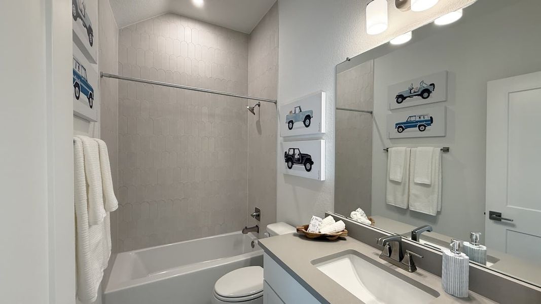 Furnished interior in a model home at Persimmon in Buda (Image 16).