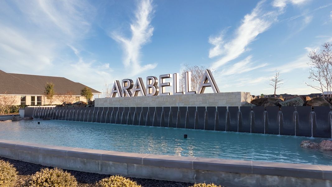 Entrance to the Arabella on the Prairie community in Richmond, TX, featuring signage and landscaping (Image 2).