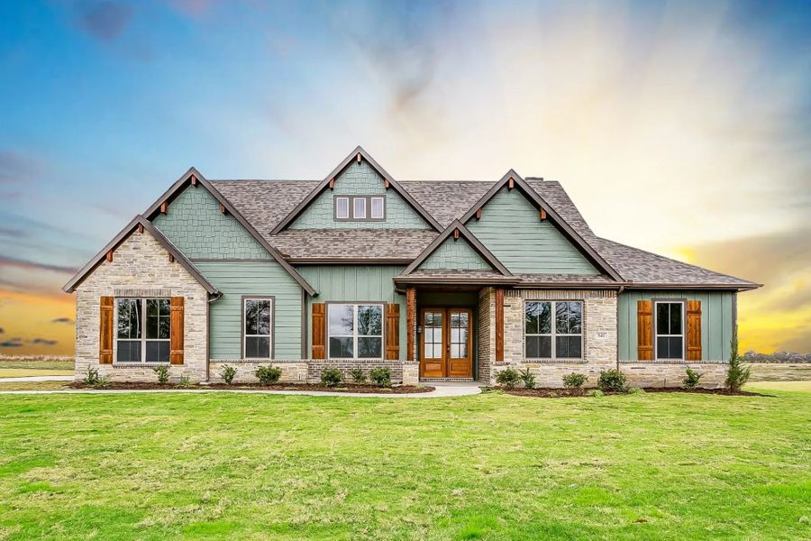 Front exterior of a home in the Cunningham Meadows community, located in Waxahachie, TX (Image 8). Front exterior of a home in the Cunningham Meadows community, located in Waxahachie, TX (Image 8).
