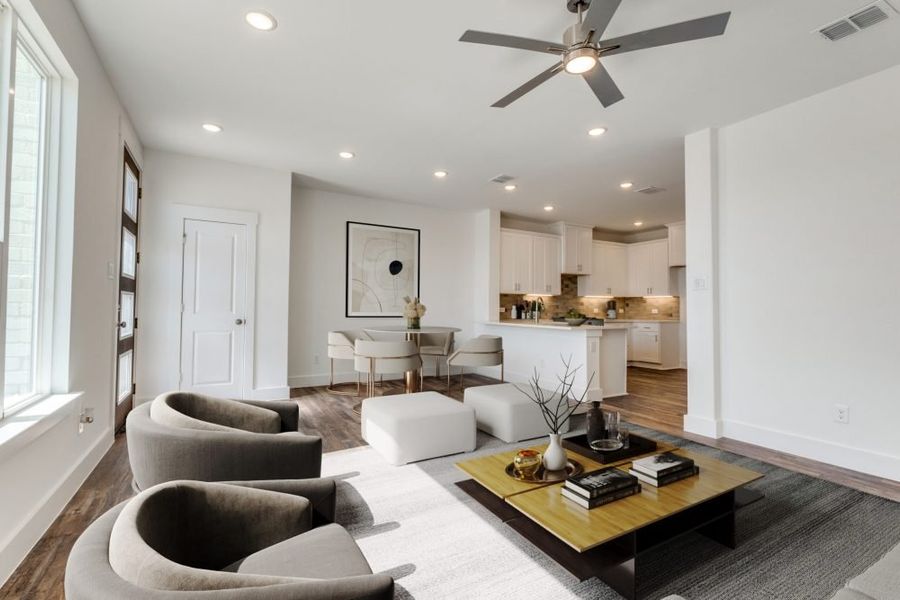 Furnished interior in a model home at Pecan Square in Northlake (Image 6). Furnished interior in a model home at Pecan Square in Northlake (Image 6).
