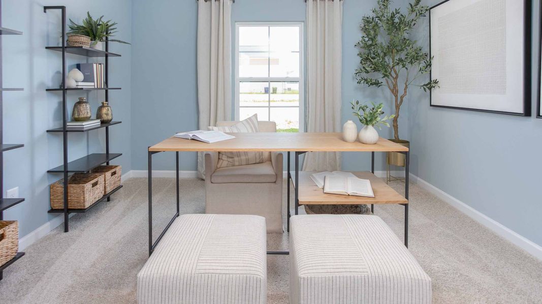 Furnished interior in a model home at Foxtail in Yadkinville (Image 23).