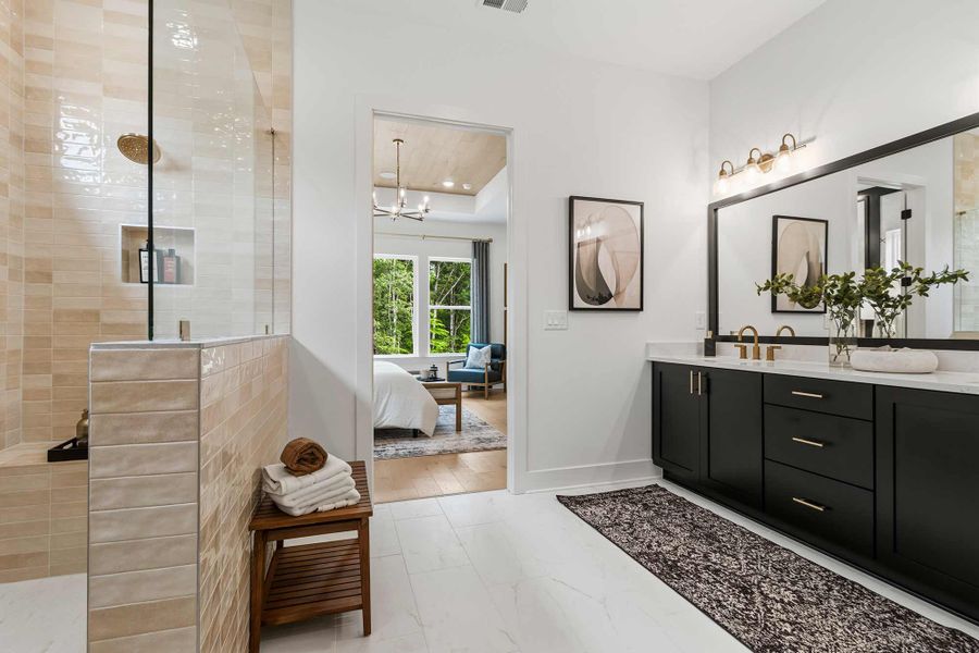 Furnished interior in a model home at Lanier Landing - Reserve Collection in Gainesville (Image 13).