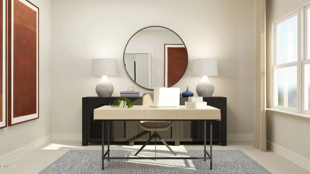 Furnished interior in a model home at Retreat at Robertson: Cottage in Knightdale (Image 13).