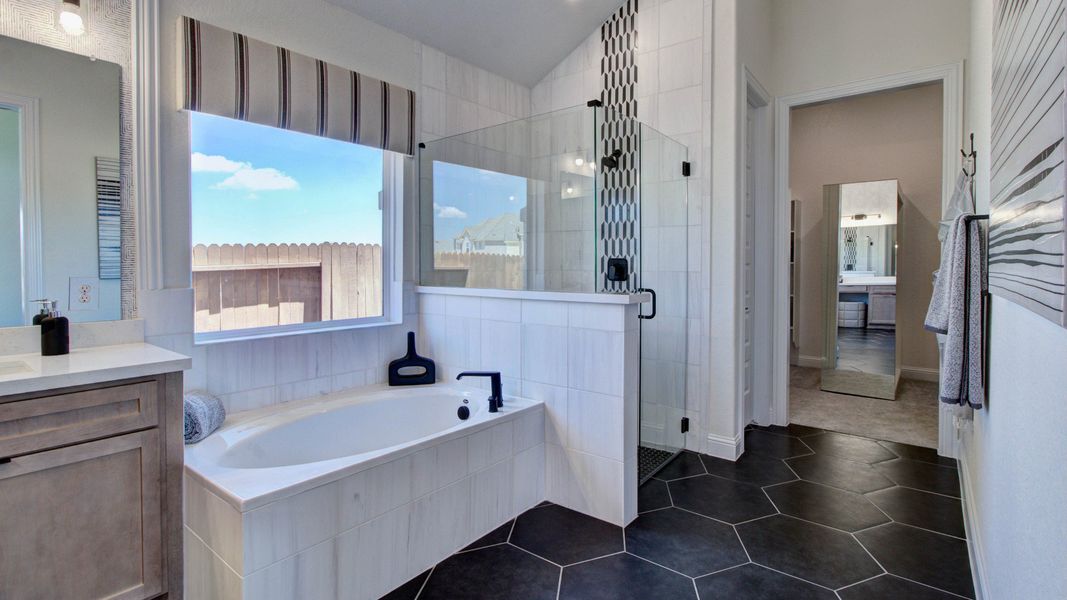 Furnished interior in a model home at Veramendi in New Braunfels (Image 28).