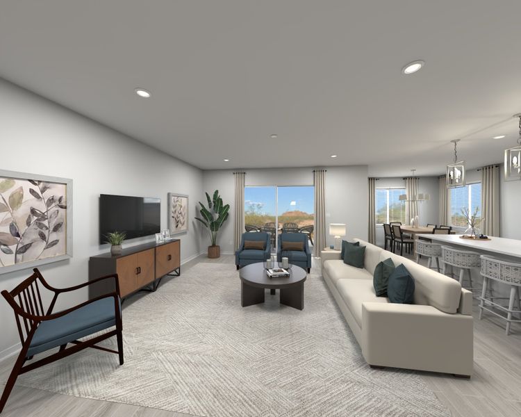 Furnished interior in a model home at Naranja Trails in Oro Valley (Image 5).
