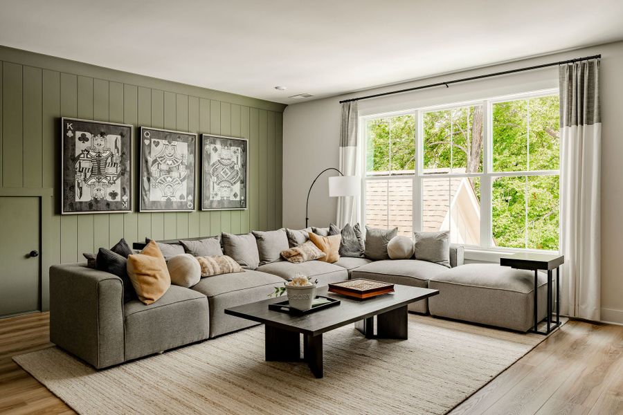 Furnished interior in a model home at McLean South Shore in Belmont (Image 55).