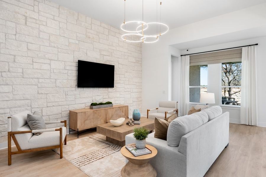 Furnished interior in a model home at Persimmon in Buda (Image 16).