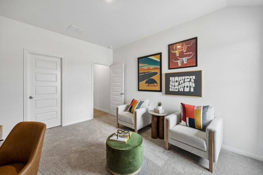 Furnished interior in a model home at Meridiana in Manvel (Image 37).