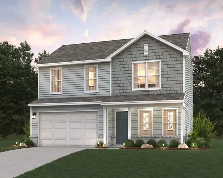 A house with a garage.
