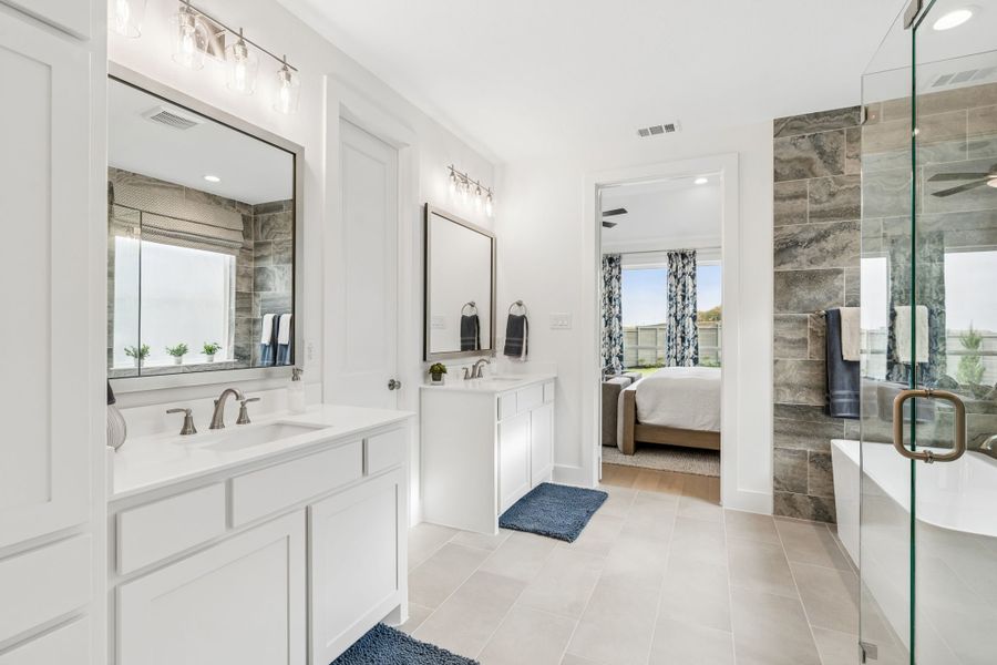 Furnished interior in a model home at Landmark in Denton (Image 35).