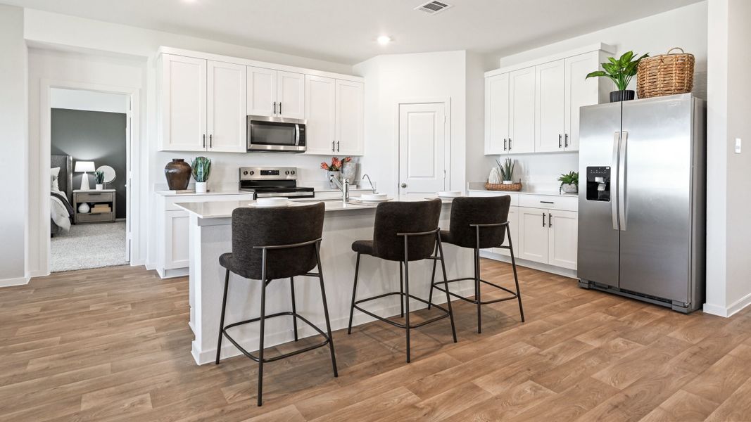 Furnished interior in a model home at Westward Pointe in Sealy (Image 31).