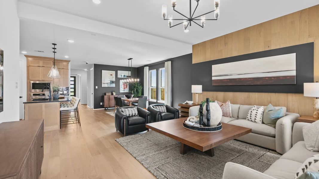 Experience sophistication with wood paneling, designer lighting, and an airy open plan in River Ranch. Experience sophistication with wood paneling, designer lighting, and an airy open plan in River Ranch.