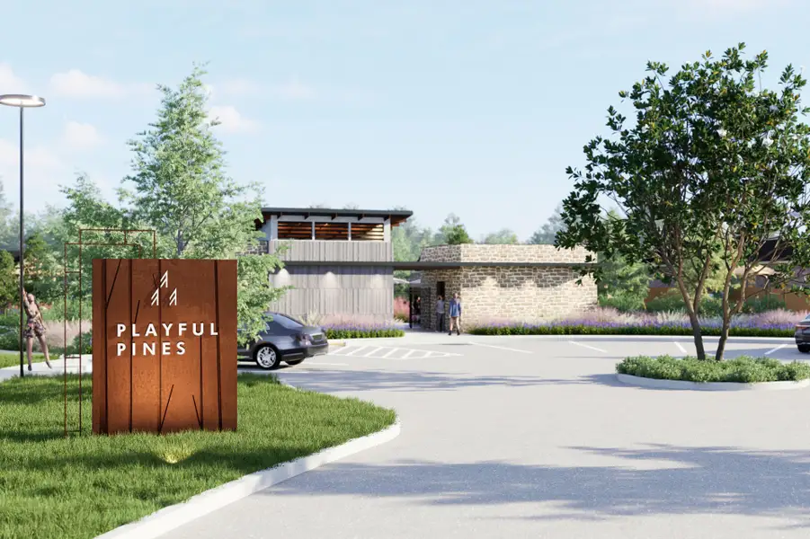 Entrance to the Pinara Pines community in Conroe, TX, featuring signage and landscaping (Image 7).