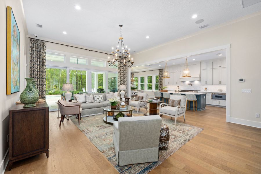 Furnished interior in a model home at Hidden Creek at SilverLeaf 80' Gold Series in St. Augustine (Image 43).