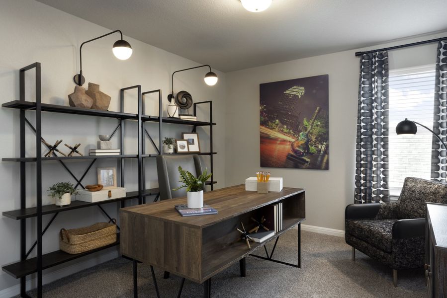 Furnished interior in a model home at Waterstone Crossing in Kyle (Image 30).