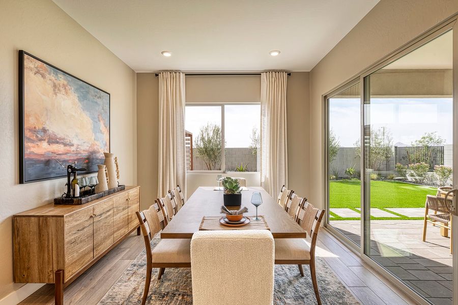 Furnished interior in a model home at Molino at Soleo in Queen Creek (Image 8).