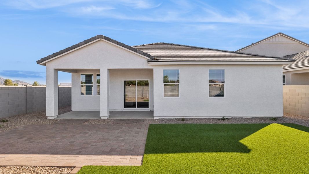 Front exterior of a home in the Del Rio Ranch community, located in Avondale, AZ (Image 12).