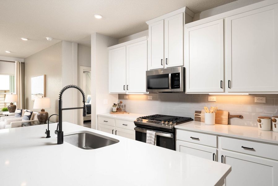 Furnished interior in a model home at Weltner Farms 50’s in New Braunfels (Image 7). Furnished interior in a model home at Weltner Farms 50’s in New Braunfels (Image 7).