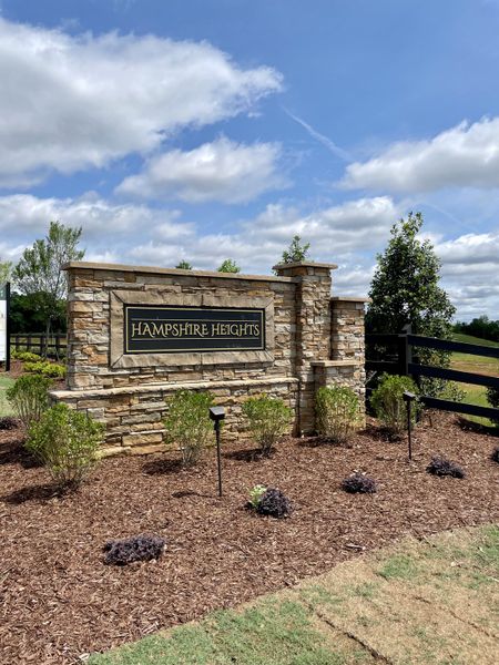 Entrance to the Hampshire Heights community in Moore, SC, featuring signage and landscaping (Image 8). Entrance to the Hampshire Heights community in Moore, SC, featuring signage and landscaping (Image 8).