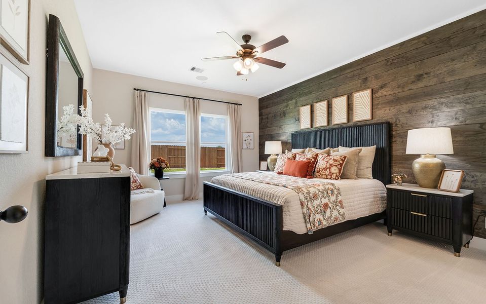 Furnished interior in a model home at Harvest Pointe in Needville (Image 13).
