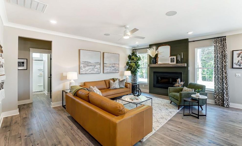 Furnished interior in a model home at The Greens at Springlake in York (Image 4).