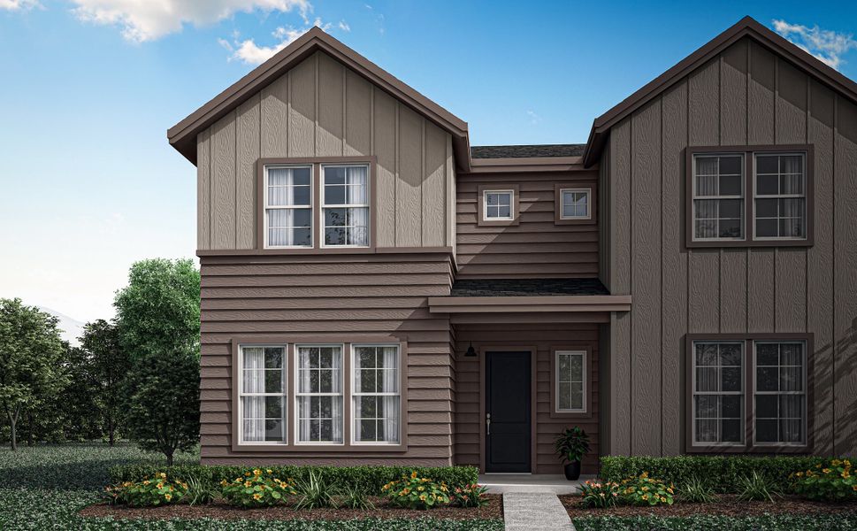 Front exterior of a home in the Candelas Townhomes community, located in Arvada, CO (Image 13). Front exterior of a home in the Candelas Townhomes community, located in Arvada, CO (Image 13).