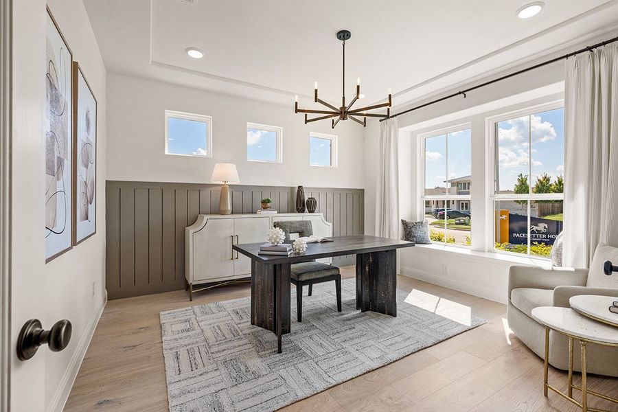 Furnished interior in a model home at Meadow Run in Melissa (Image 13). Furnished interior in a model home at Meadow Run in Melissa (Image 13).