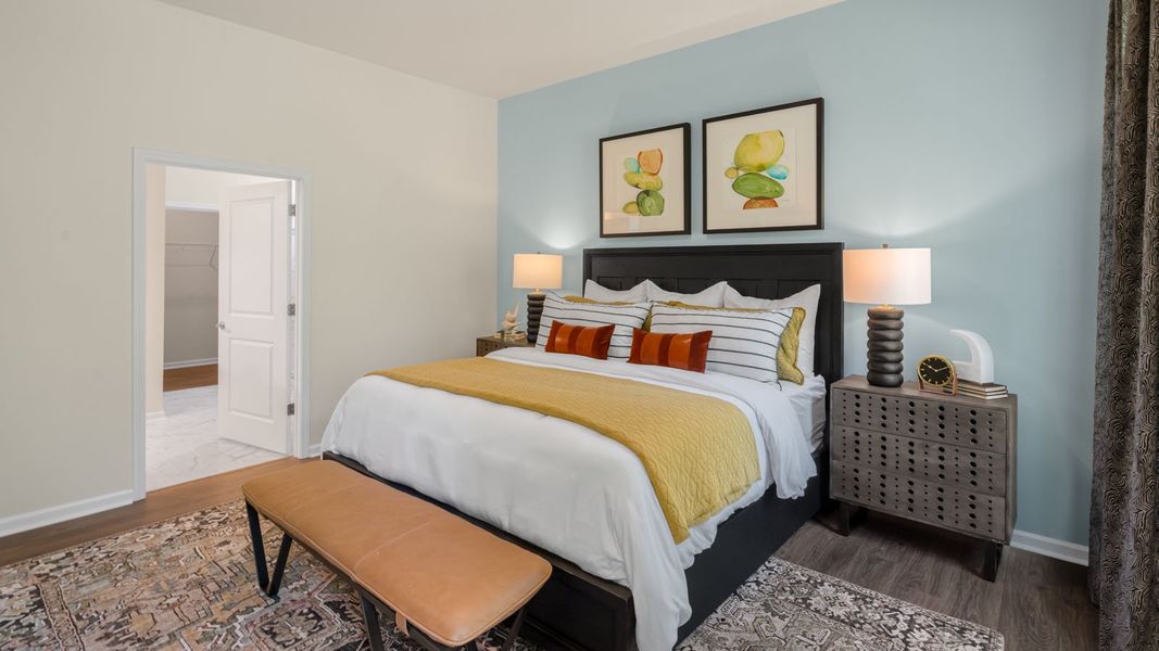 Furnished interior in a model home at South Pinehurst Cottages in Pinehurst (Image 35). Furnished interior in a model home at South Pinehurst Cottages in Pinehurst (Image 35).