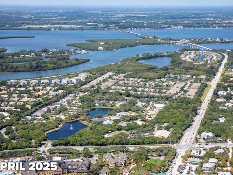 Aerial view of the Seaglass community in Vero Beach, FL, showing layout and nearby surroundings (Image 20).