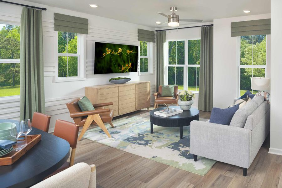 Furnished interior in a model home at The Townes at Cadia Village in Matthews (Image 5). Furnished interior in a model home at The Townes at Cadia Village in Matthews (Image 5).