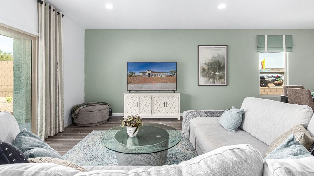 Furnished interior in a model home at Tortolita Trails in Marana (Image 34).