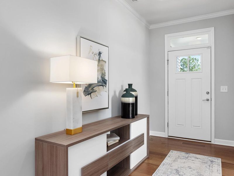 Furnished interior in a model home at Woodland Crossing in Zebulon (Image 8). Furnished interior in a model home at Woodland Crossing in Zebulon (Image 8).