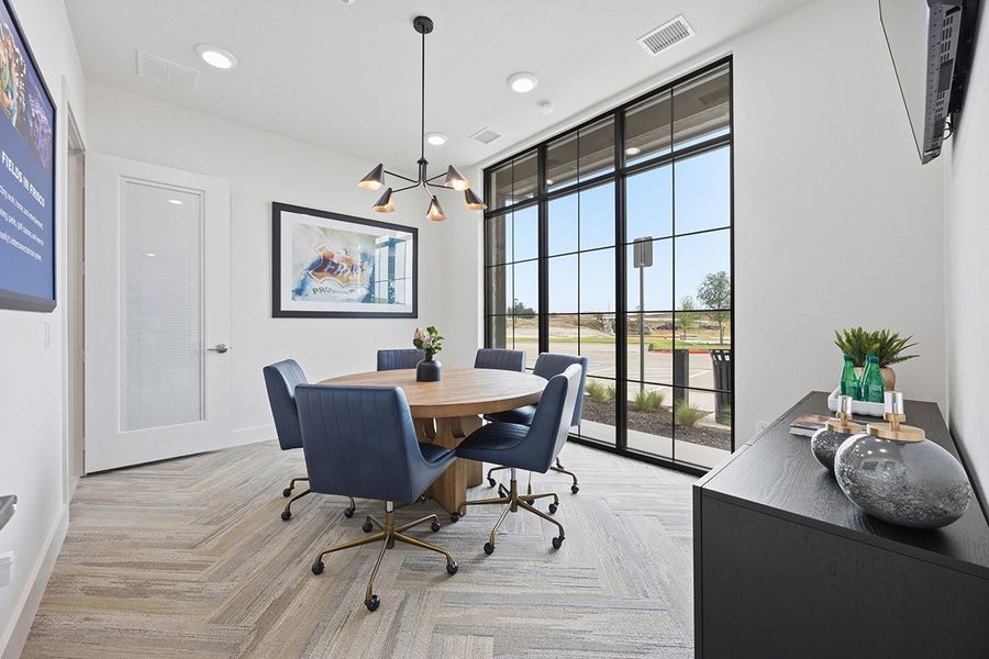 Furnished interior in a model home at Fields - East Village in Frisco (Image 6). Furnished interior in a model home at Fields - East Village in Frisco (Image 6).