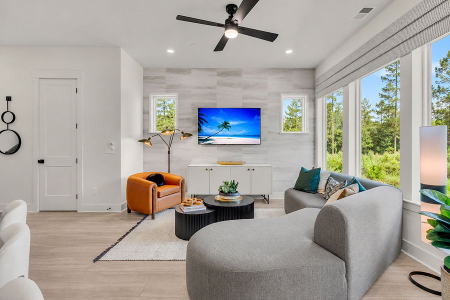 Furnished interior in a model home at Crosscreek Walk – Overlook in Charleston (Image 7). Furnished interior in a model home at Crosscreek Walk – Overlook in Charleston (Image 7).