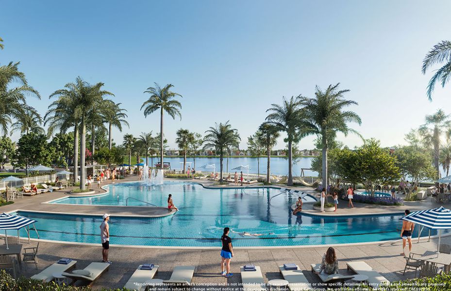 Residents will enjoy private amenities like a community pool in this new home community