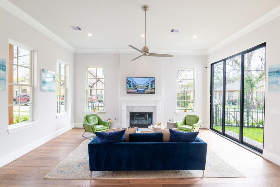 Furnished interior in a model home at Eastwood Green in Houston (Image 6).