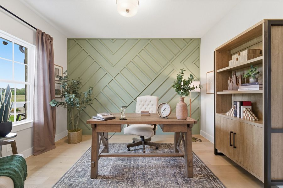 Furnished interior in a model home at Trails at Woodhaven Lakes in La Marque (Image 5).