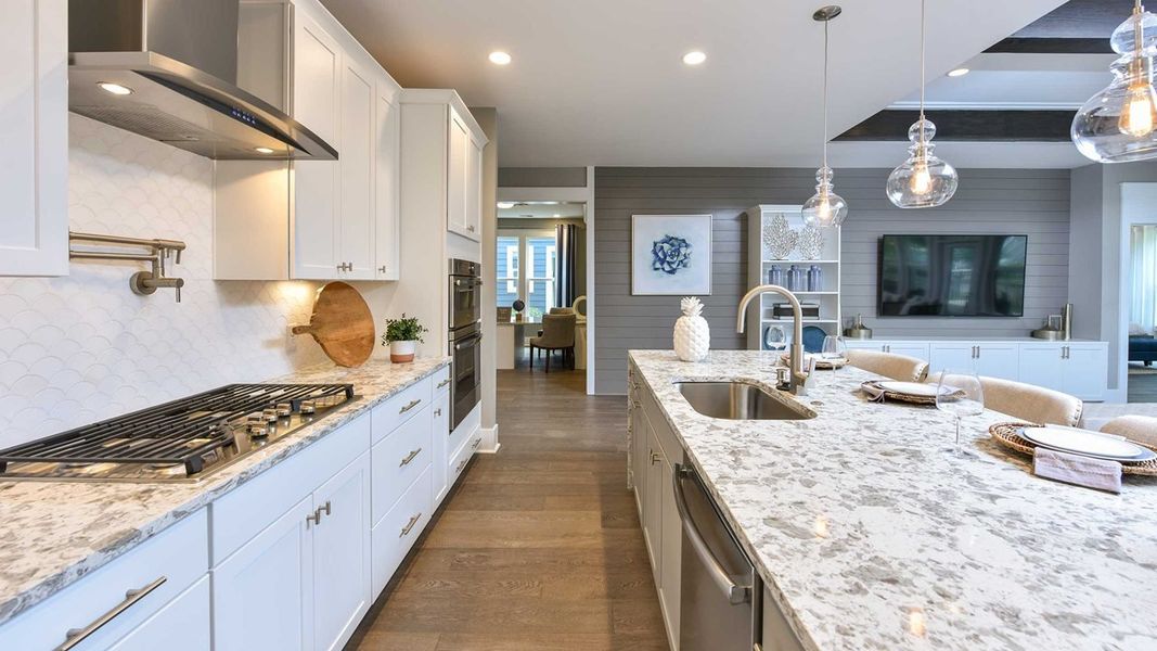 Furnished interior in a model home at The Ponds in Summerville (Image 3).