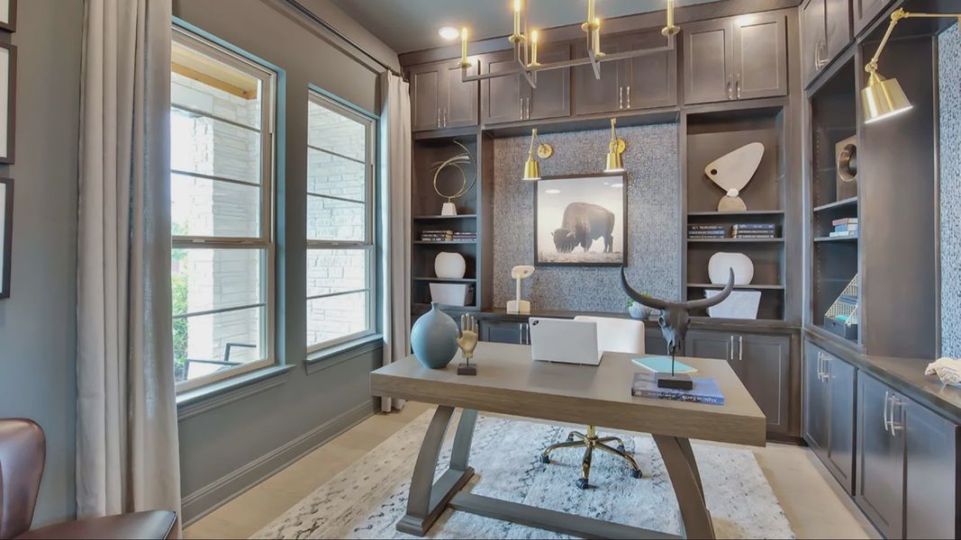 Furnished interior in a model home at Oaks at San Gabriel in Georgetown (Image 19).