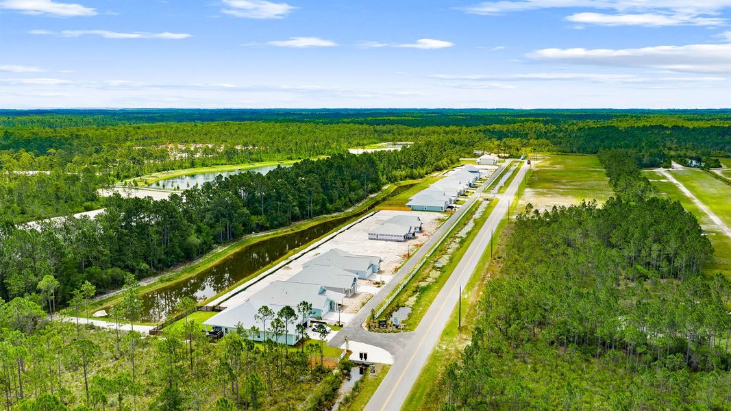 Aerial view of the Buffer Farms community in Port Saint Joe, FL, showing layout and nearby surroundings (Image 15).