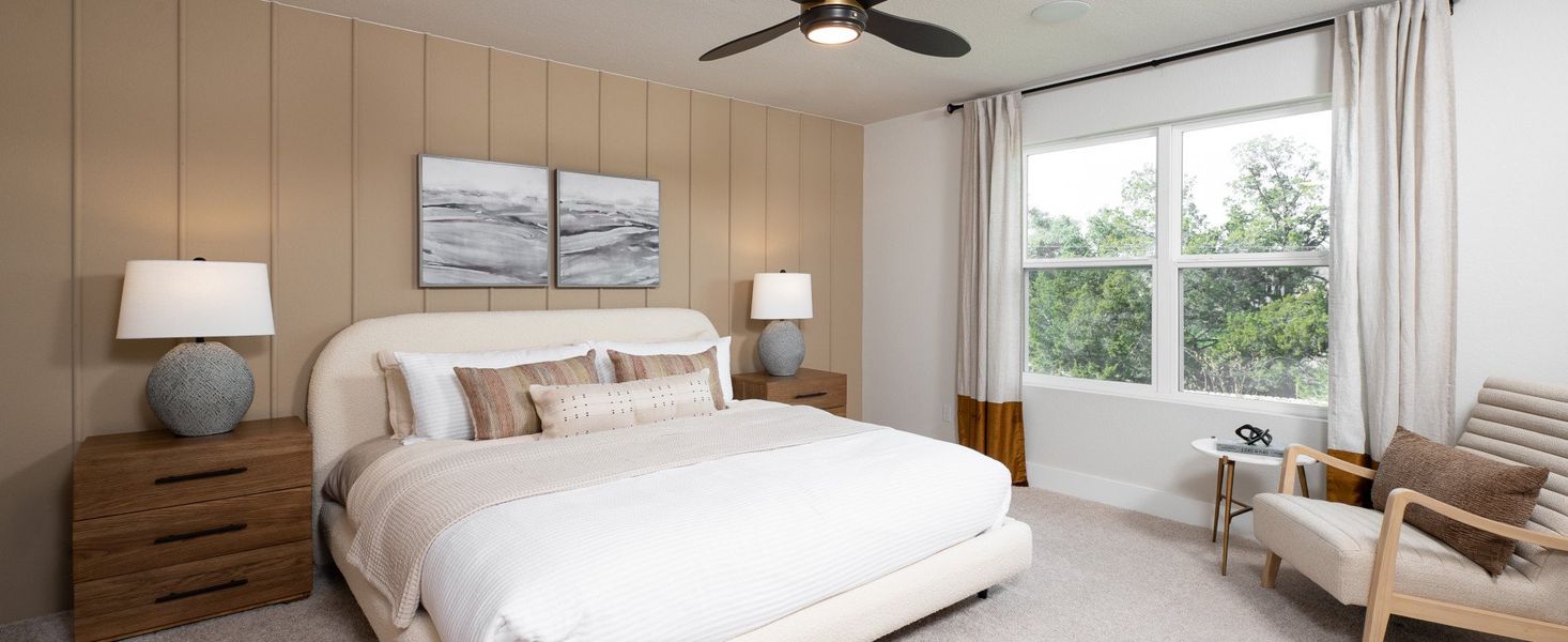 Furnished interior in a model home at Berry Creek Highlands in Georgetown (Image 7).