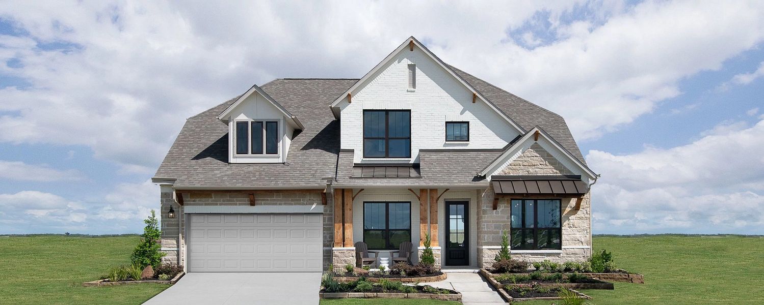 Front exterior of a home in the Wildrye 60ft community, located in Waller, TX (Image 1). Front exterior of a home in the Wildrye 60ft community, located in Waller, TX (Image 1).